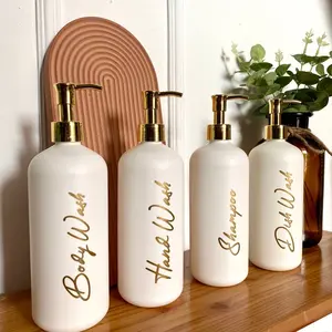 COD BOTOL 500ML PUTIH DOFF PUMP GOLD LUXURY AESTHETIC 500 ML / BOTOL REFIL SABUN CAIR FREE STIKER CUTTING GOLD