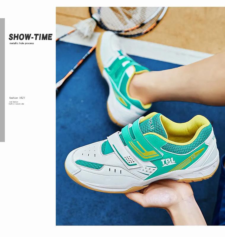 Product Introduction of New Breathable Badminton Shoes Men Comfortable Badminton Wears Velcro Tennis Sneakers Light Volleyball Shoes Size 36-45 20