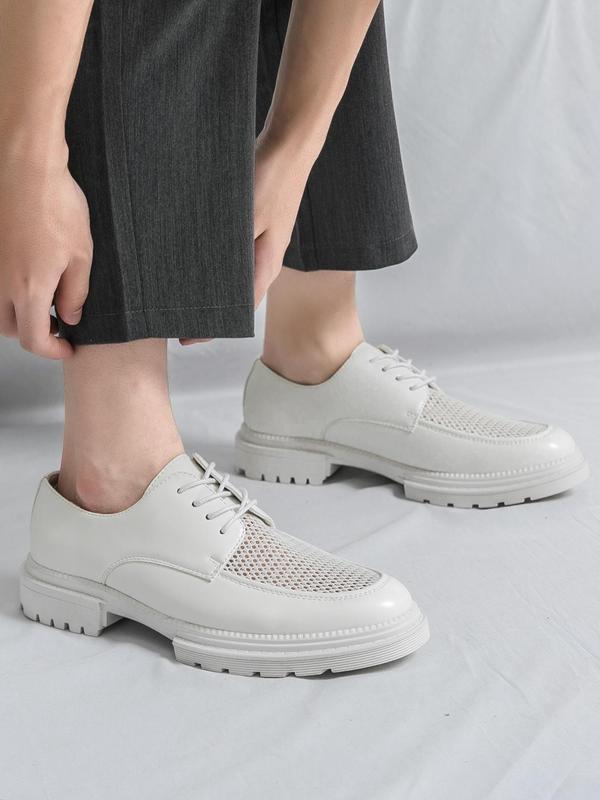 Men's Business Formal Lace Up Dress Shoes, Fashionable Breathable Comfortable Oxfords for Work Office, Male All-match Commuter Shoes for Daily Wear, Boy 8