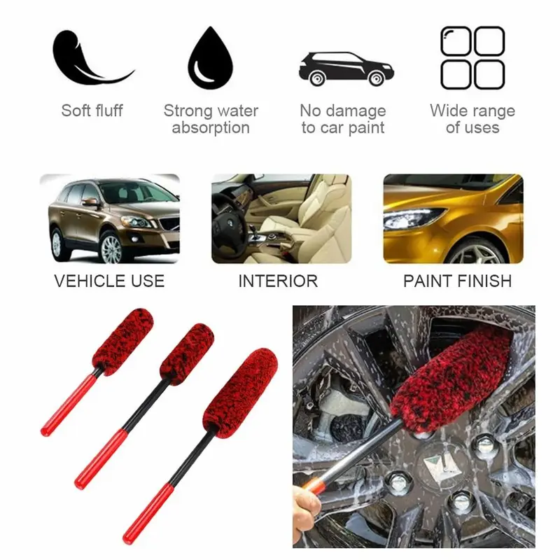 Car Wheel Cleaning Brush, Soft Wheel Detailing Brush, Professional Car Wheel Cleaning Tool for Car Washing & Maintenance 5