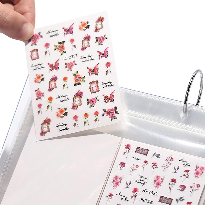Product Introduction of 17 Pages Nail Stickers Storage Book Decals Organizer Holder Display Manicure Nail Tools Plastic Transparent Film Nail Art 21