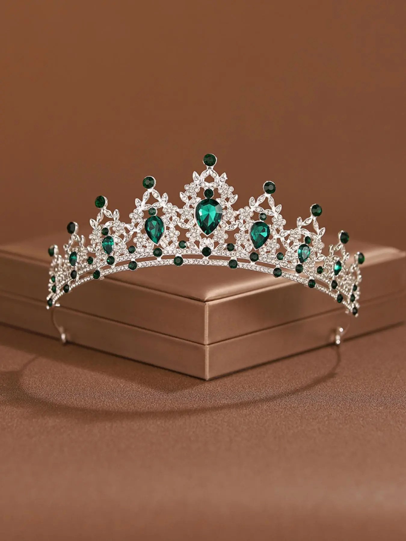 Elegant Rhinestone Decorated Crown Tiara, Luxury Bridal Headwear for Wedding Birthday Party, Fashion Hair Accessories for Women