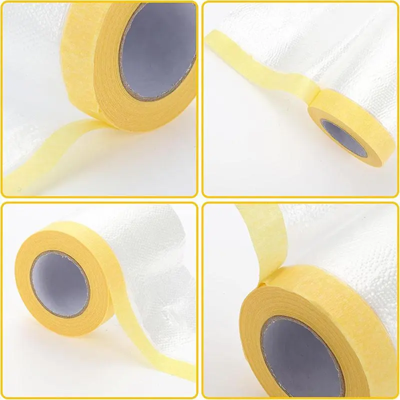 Pre-adhesive Masking Film, 1 Count Transparent Paint Plastic Masking Film, Car Painter Masking Tape Film, Plastic Film Cover for Household Appliances and Furniture 7
