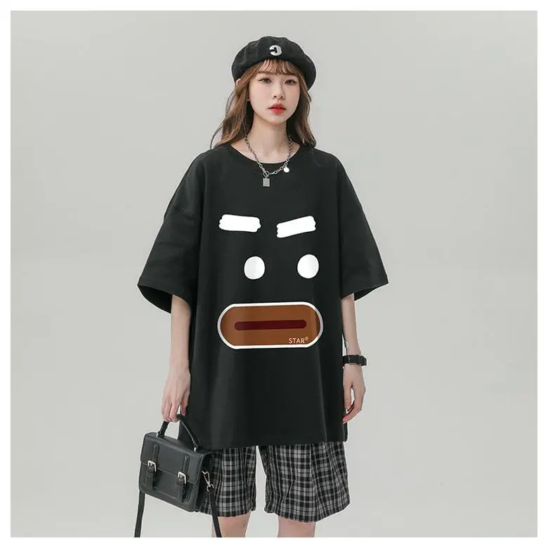 PROMO FACE BASIC T-SHIRT OVERSIZE UNISEX COLOUR V1 Azhaf collection
