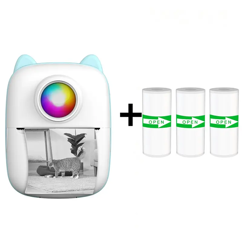 Portable Mini Printer, USB Rechargeable Photo Printer with 3 Rolls Print Paper, for Printing Photos, Notes, Receipts, List, DIY Plans, Memos 7