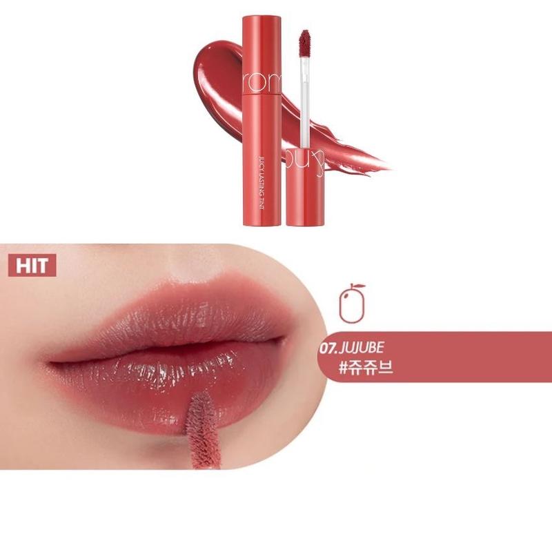   Tặng cọ môi  Son Romand 07 Jujube Màu Đỏ Hồng Đất Mỹ Phẩm Cosmetic Son Môi Trang Điểm juicy last tint 