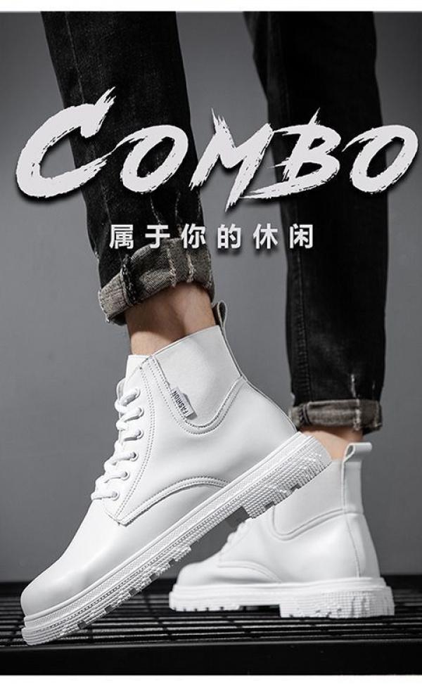 Product Introduction of Giày Nam, Cổ Cao Và Cổ Cao, Màu Trắng, Cỡ Nhỏ 35, Boot Công Nhân, Cỡ 38, Thích Hợp Cho Mùa Thu Và Mùa Đông, Bốt Da Tạo Mẫu Tóc, Bốt Martin, Cho Nam 18