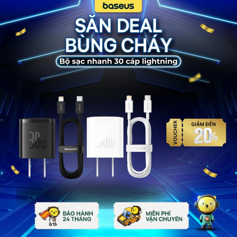 Bộ sạc nhanh Phụ Kiện Baseus Mini Usb C Qc3.0 Pd 30w dành cho điện thoại iPhone