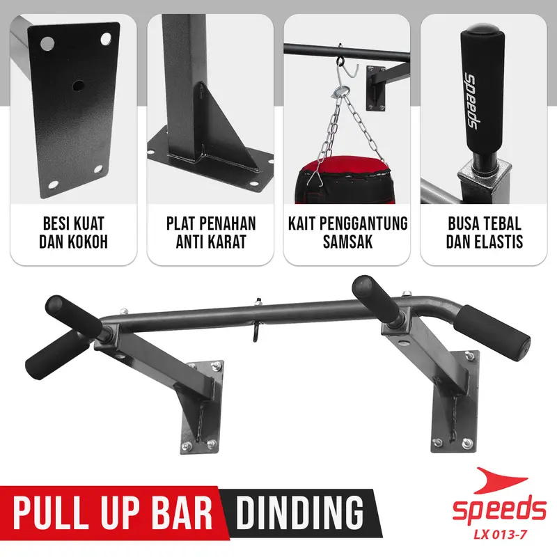 SPEEDS Pull Up Bar Chin Up Alat Gym Rumah Iron Gym Alat Fitness Scapula Outdoor dan Indoor 013-7 1