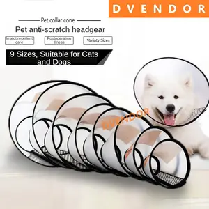 [DVENTORTOOL] Pet Protection Varian 5,6,7 Cover Collar Cone Anjing/Kucing | E-collar corong penutup leher bantu cegah jilatan, garukan & gigitan saat grooming/pasca perawatan | Plastik fleksibel | size leher ±14-25cm | Ringan, mudah dipakai I Size Kecil