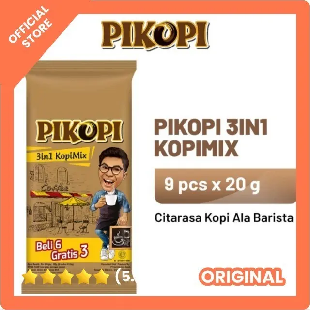 Pikopi kopi Instan bubuk sachet 9x20gr / Kopimix 3in1 / Gula Aren / Moccachino kopi  satset 2