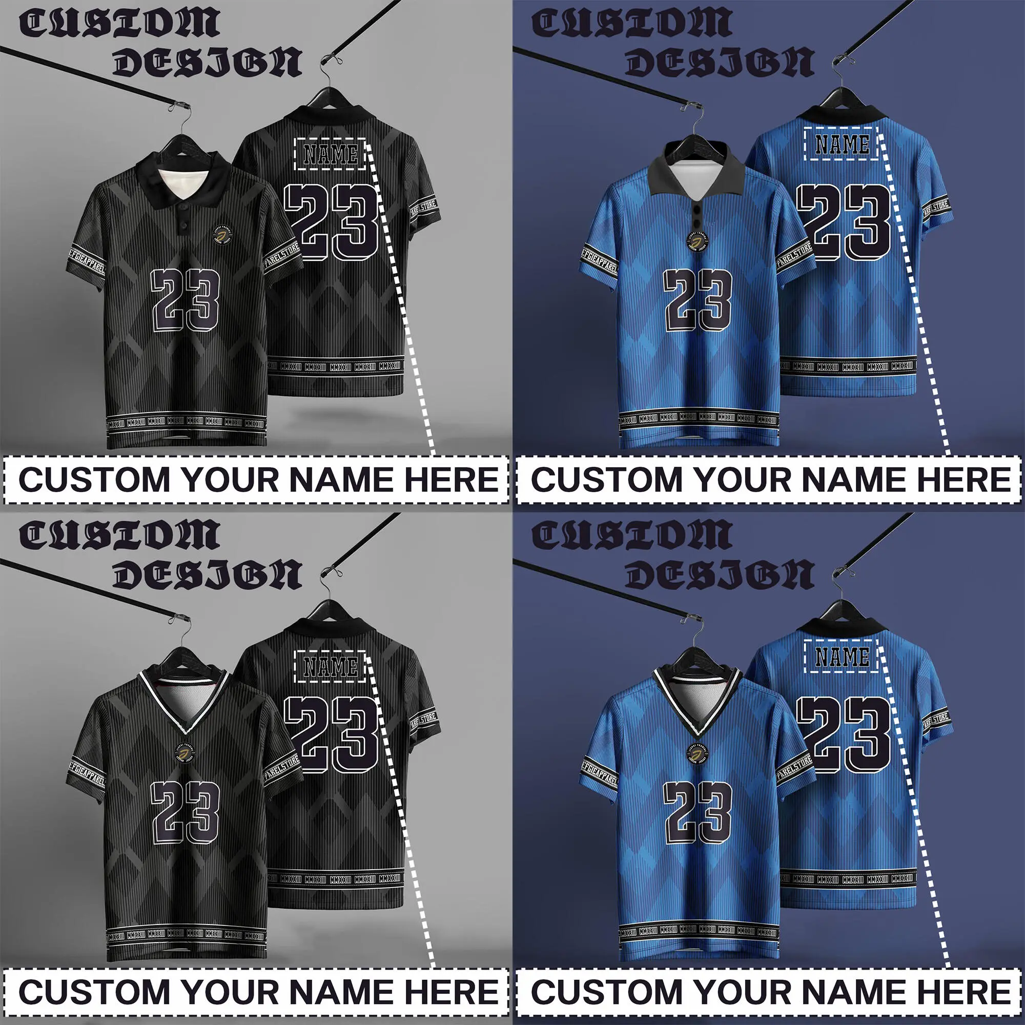 2024 - Customized sports jerseys, free name and number printing, unisex style