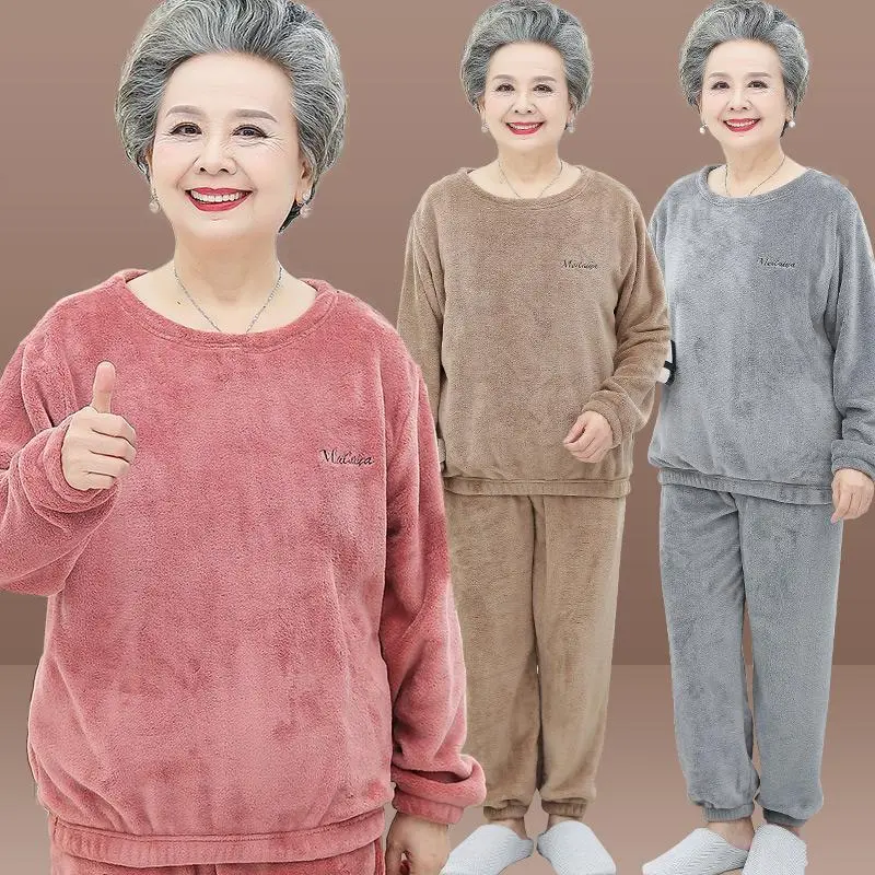 Quần Lông Cừu San Hô, Một Mảnh Hoặc Bộ Đồ, Dành Cho Phụ Nữ Trung Người Già Và Cao Tuổi, Quần Dày Dặn Và Ấm Áp, Thích Hợp Cho Bà Và Bà, Thích Hợp Cho Các Bà Mẹ Trung Niên, Mùa Thu Và Mùa Đông, 2024