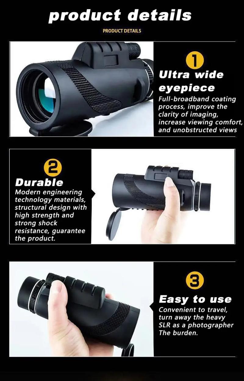 Product Introduction of 80*100 High Definition High Power Binoculars Portable Monocular Outdoor Binoculars Suitable for Mountaineering Travelling 46