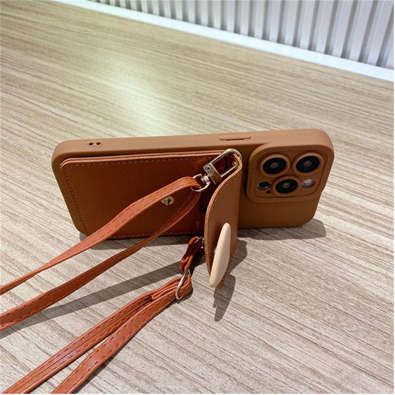 Ốp Điện Thoại Có Dây Đeo Vòng Cổ Dây Đeo Chéo Dễ Thương Tương Thích Cho iPhone 15 14 11 12 13 Pro Max X XR 14 Plus Ốp Trái Tim 3D 8