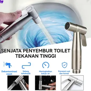 New 1 Set Jet Shower Kloset Jet Shower Kamar Mandi Semprotan Toilet Duduk Jet wasser Kloset Stainless 304