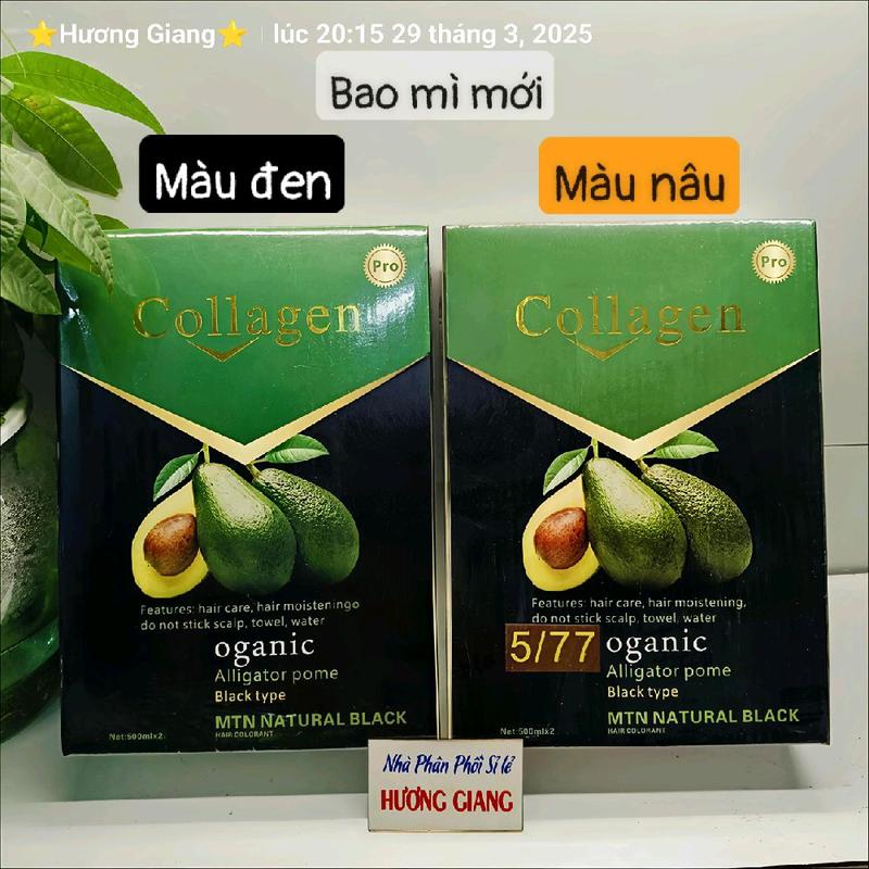  Nhuộm tóc Đen nhuộm tóc nâu phủ bạc tinh chất quả Bơ không đen dính da đầu 500ml x 2 