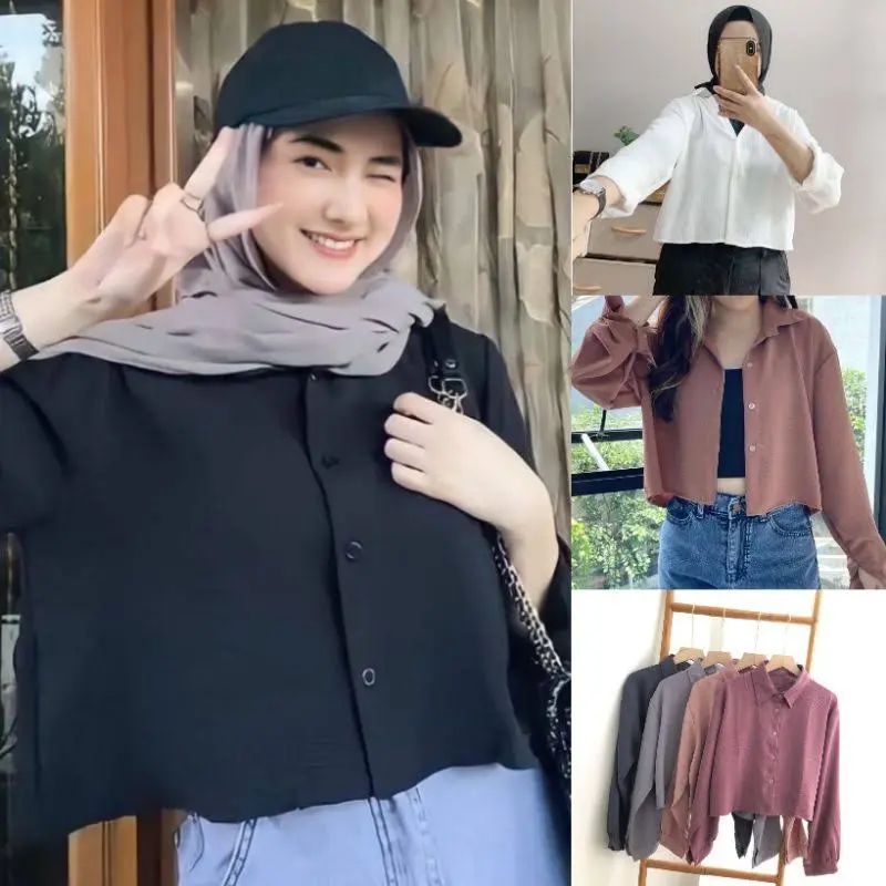 HANIN CROP / KEMEJA CROP / KEMEJA WANITA 0