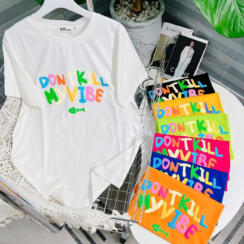 Mã 75 - Áo Thun Thái Form Vừa 40-63kg Thu Hiền store Cotton Cổ tròn