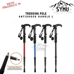 Trekking Pole Tongkat Gunung Pendaki Antishock 135 cm Tracking Pole Gagang L Hiking Camping