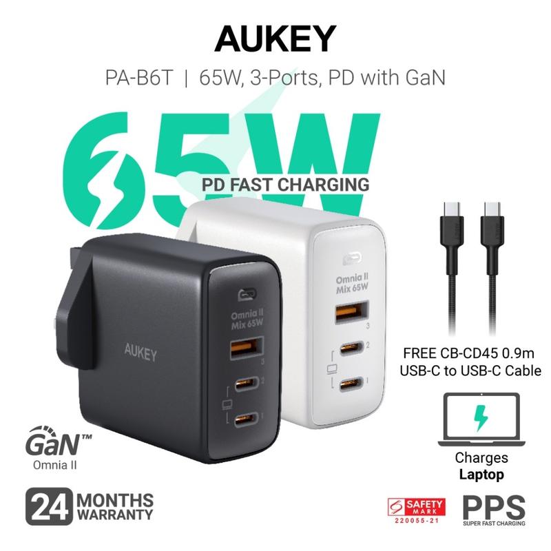 Product Introduction of PA-B6T Omnia II 3-Port 65W PD Super Fast Charging PPS GaN Laptop Wall Charger 2