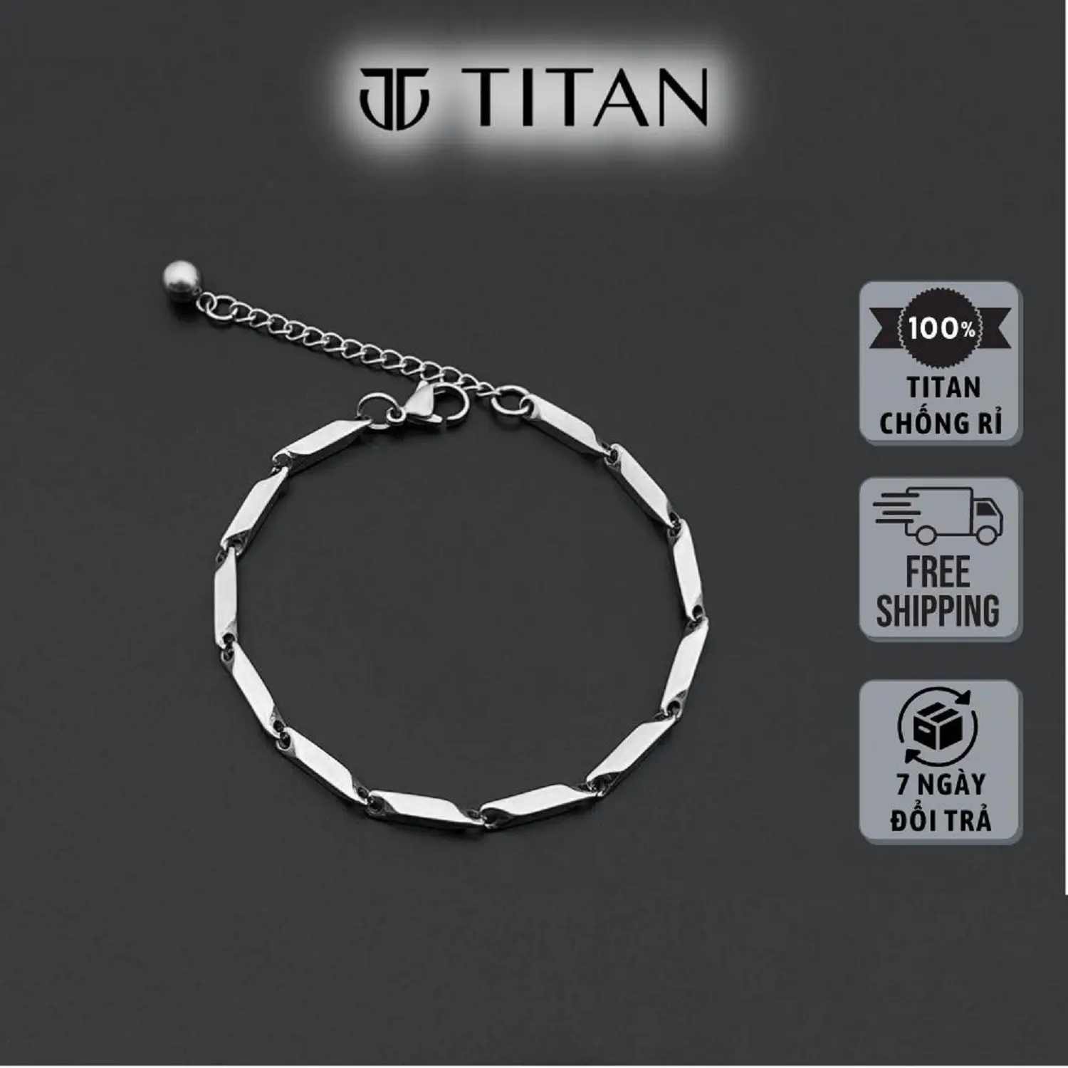 Vòng tay nam nữ sợi thanh mảnh, lắc tay titan cặp đôi đeo rất phù hợp, vòng tay Titan Shop bạc nam nữ chất liệu không gỉ Phụ Kiện Đeo Tay vòng đeo tay không