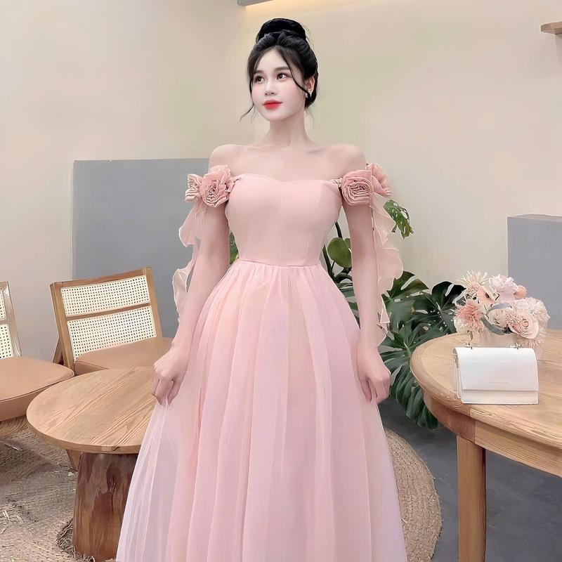 ĐẦM XOÈ ,ĐẦM LƯỚI,ĐẦM ĐI TIỆC,ĐẦM ĐI CHƠI CỰC XINH CHO NỮ Women Voi Voan Kim Tuyến Dress 0