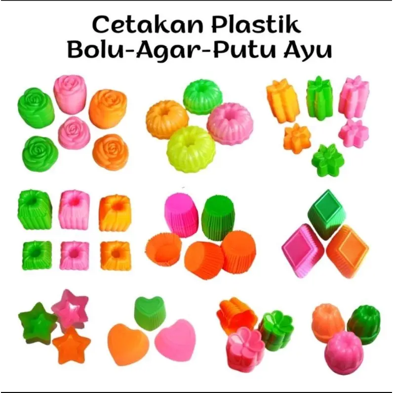 12pcs cetakan kue Putu ayu Twister Jasmine mawar Tulip talam Belimbing Wajik teratai cetakan bening putu ayu 1 lusin cetakan kue soes mangkok