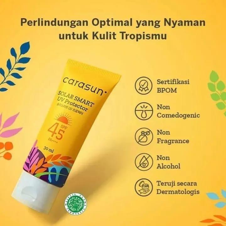 CARASUN SOLAR SMART UV PROTECTION SPF 45 PA +++ 70 ML Sunblock Facial 3