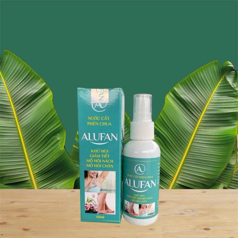 xịt nước cất phèn chua alufan khử mùi hôi nách, hôi chân lăn chân