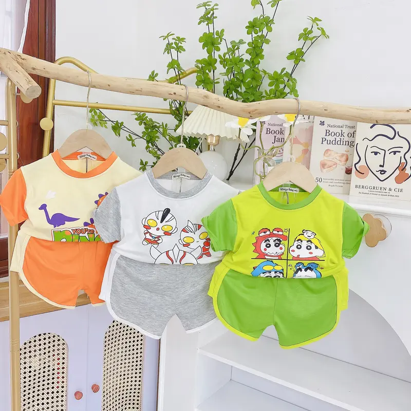 [MinGy BaBy] Bộ quần áo thun lạnh Mingy Baby in hình lớn phi hành gia, shin quần vát vuông cho bé trai bé gái quần  áo 1