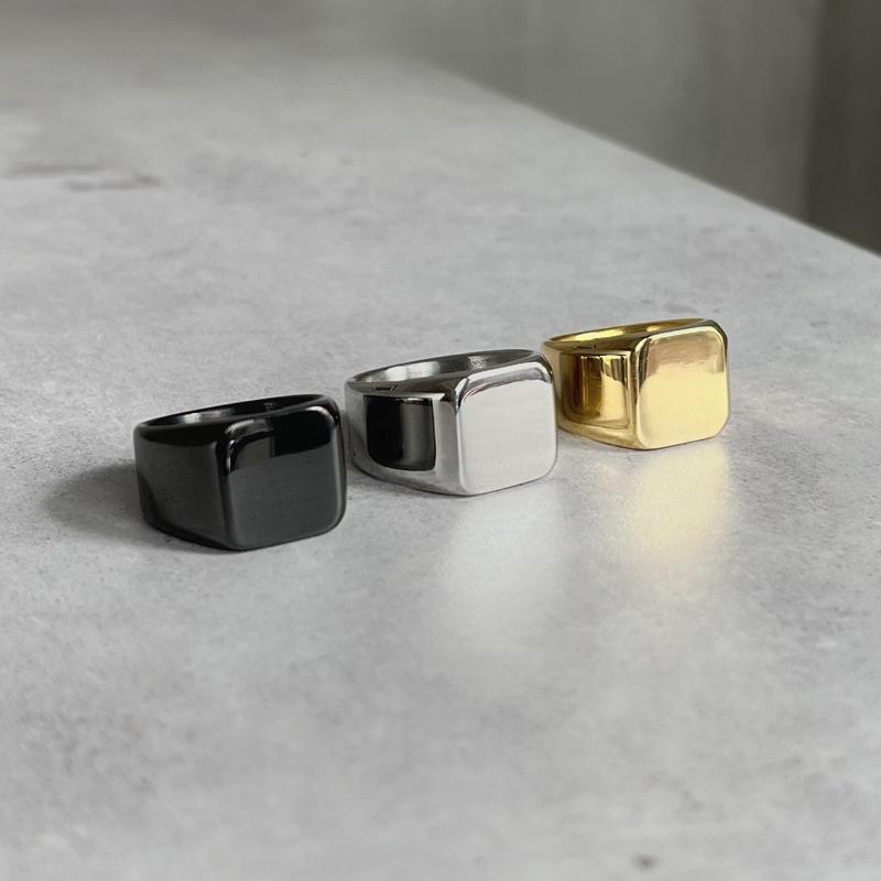 NHẪN THÉP TITAN TRƠN MẶT VUÔNG NAM TÍNH Nữ