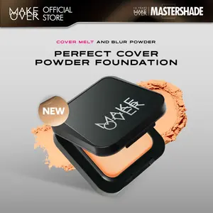 NEW! MAKE OVER Perfect Cover Powder Foundation - TWC Two Way Cake Cover Melt and Blur Powder 16H Blurring Velvet Smooth Finish Bedak Padat Compact High Coverage Ringan Wajah Flawless Make Up Tahan Lama Non-Comedogenic BEST SELLER