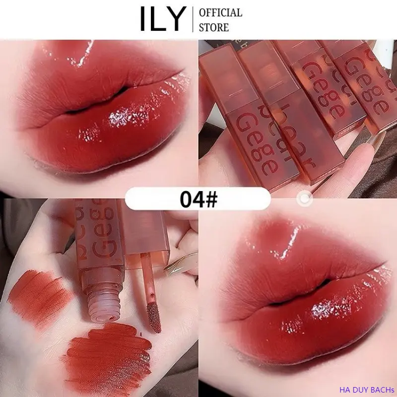 HA DUY BACHs Son Kem Gege Bear HERORANGE Tông Nhung Lì Mềm Mại Tạo Hiệu Ứng Sương Son Môi nội Địa Trung ILY