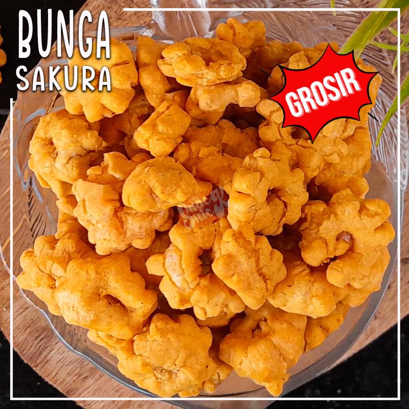 Kembang Ribut Sakura Kering 1kg - Gurih & Renyah, Berkualitas, Halal Food Snack Pedas Makanan 0