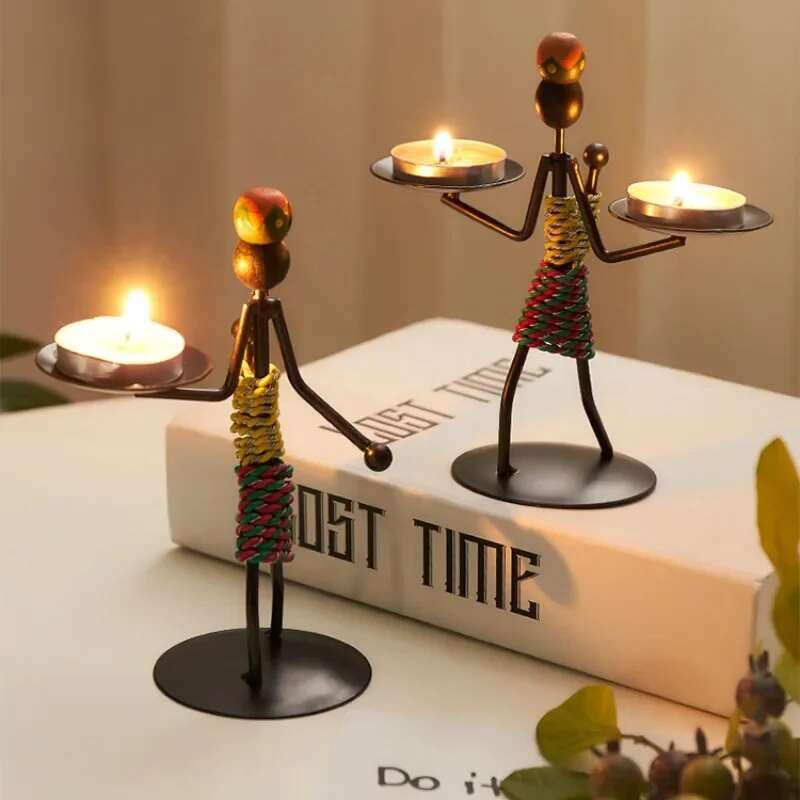 Product Introduction of Vintage Metal  Handmade Iron Candle Creative Crafts Miniature Wrought Holder Home Living 10