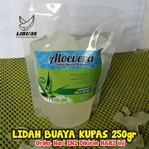 LIDAH BUAYA KUPAS Pouch 250gr  | Aloevera Original | Sari Lidah Buaya | Siap Konsumsi