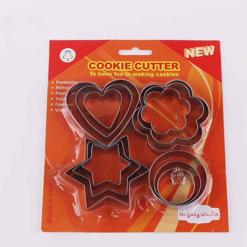 Product Introduction of 12pcs/set Stainless Steel Cookie Biscuit DIY Mold Star Heart Round Flower Shape Cutter Baking Mould  Tools Tin 0