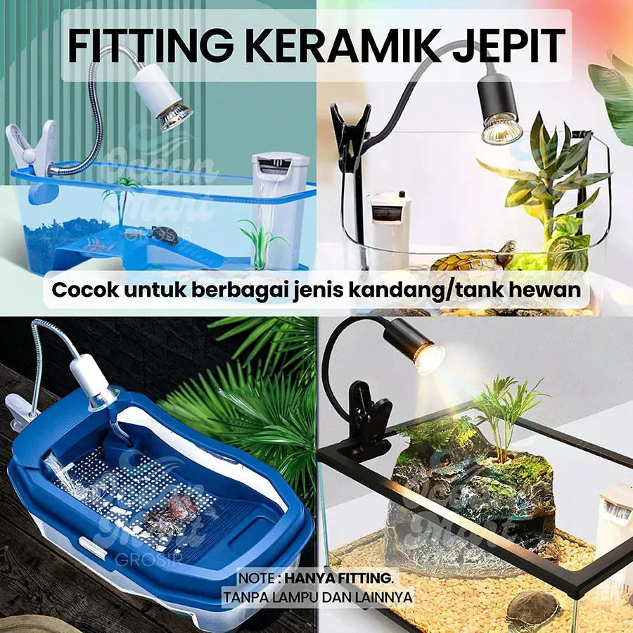 Fitting Keramik Jepit Lampu Reptil UVA UVB Fiting Panjang Dimmer Penghangat Pemanas Sulcata Reptile Kura Kura Air Brazil Fitting Keramik Jepit Lampu Reptil UVA UVB Fiting Panjang Dimmer Penghangat Pemanas Sulcata Reptile Kura Kura Air Brazil