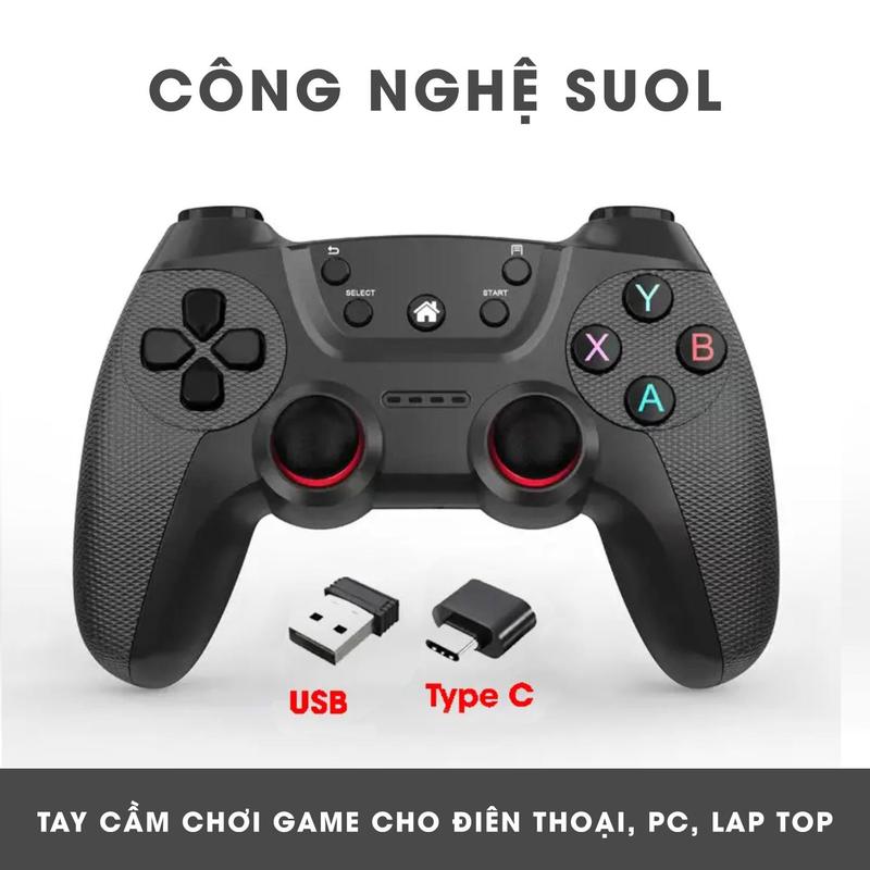 Tay cầm chơi game có USB bluetooth, có dây kết nối game PAD dành cho pc, laptop, android, tivi, ps3,4