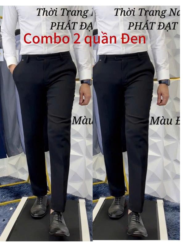 COMBO 2 Quần tây - Quân âu nam  - Chất liệu Cotton dày dặn, co giãn nhẹ, form ống côn Hàn Menswear Thun Pants Ong Nhung 1