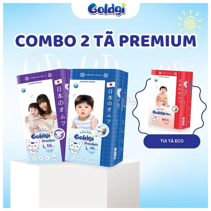  Combo 2 bịch goldgi premium tặng 1 bịch goldgi eco cho bé đủ size 