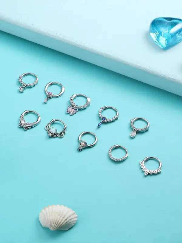 Women's Elegant Rhinestone Decor Nose Ring, Trendy Punk Unique Cartilage Nose Piercing Jewelry, Fashionable Body Jewelry for Women 5