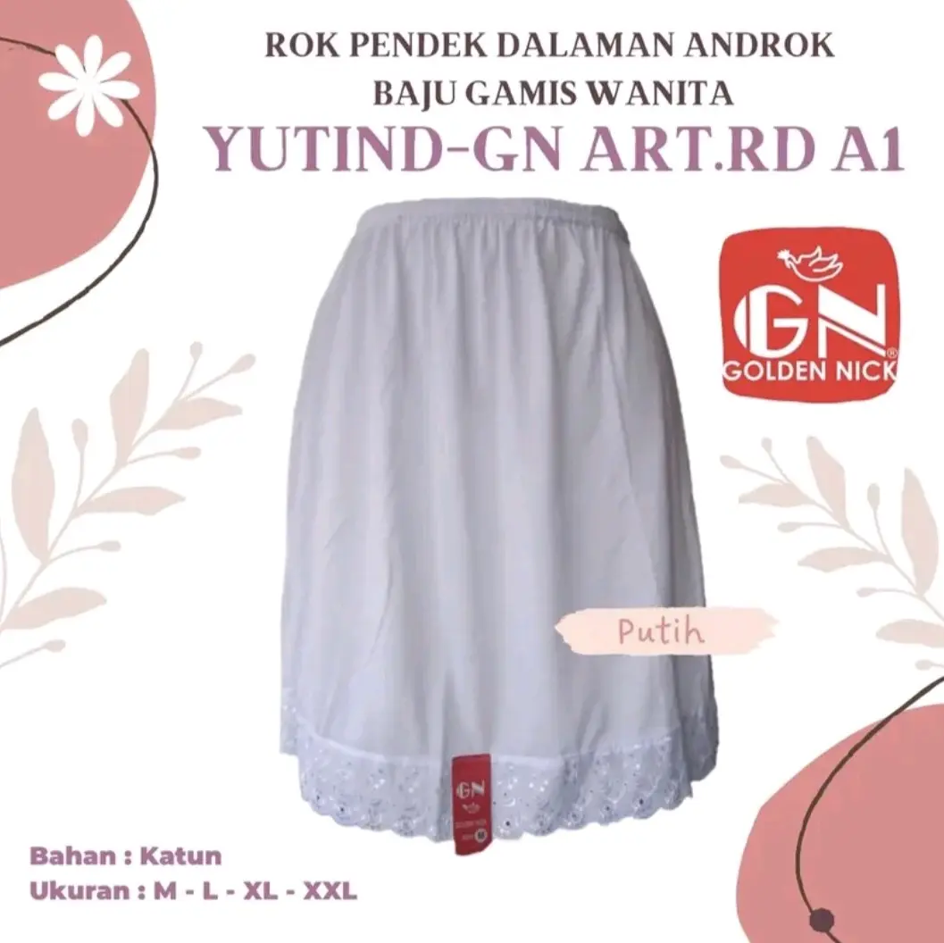 ( 1 Pcs ) Rok Dalaman Pendek Golden Nick / Undrok Dalaman Pendek Katun