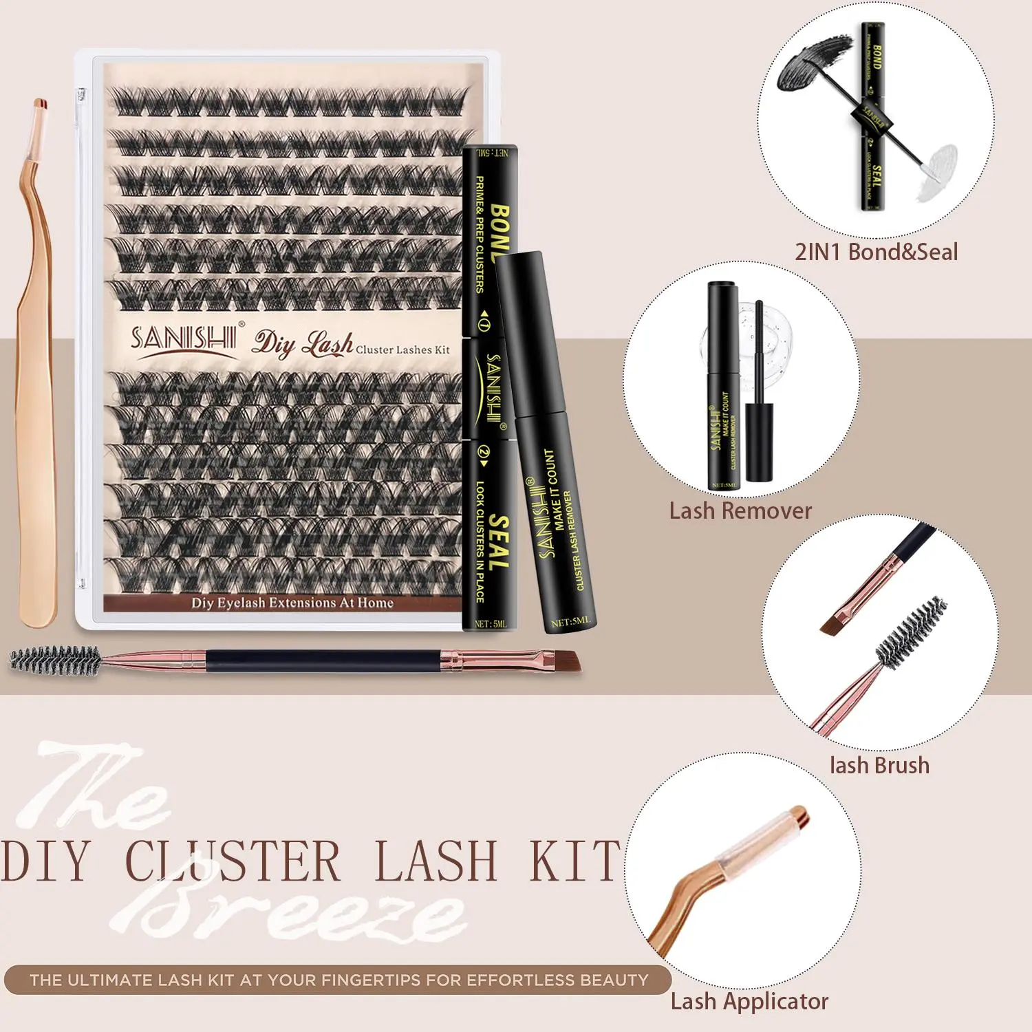 Individual Lash Extensions Kit, 1 Set Eyelash Extension Kit Including