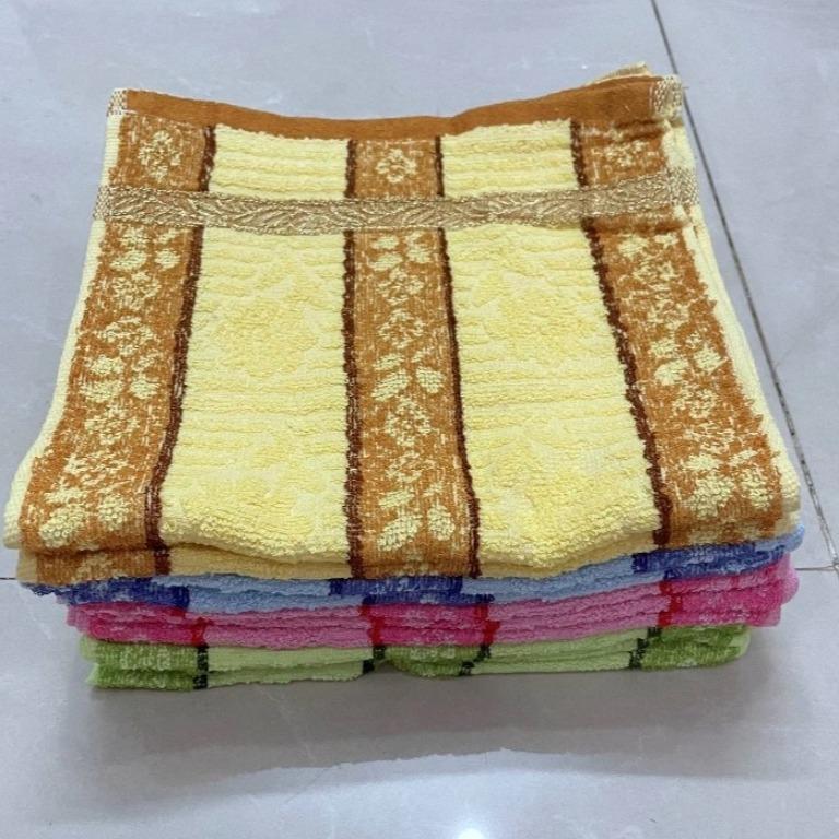 combo 4 Khăn Tắm kim tuyến Cotton 50x100  Cao Cấp Siêu Mềm, Hút Nước