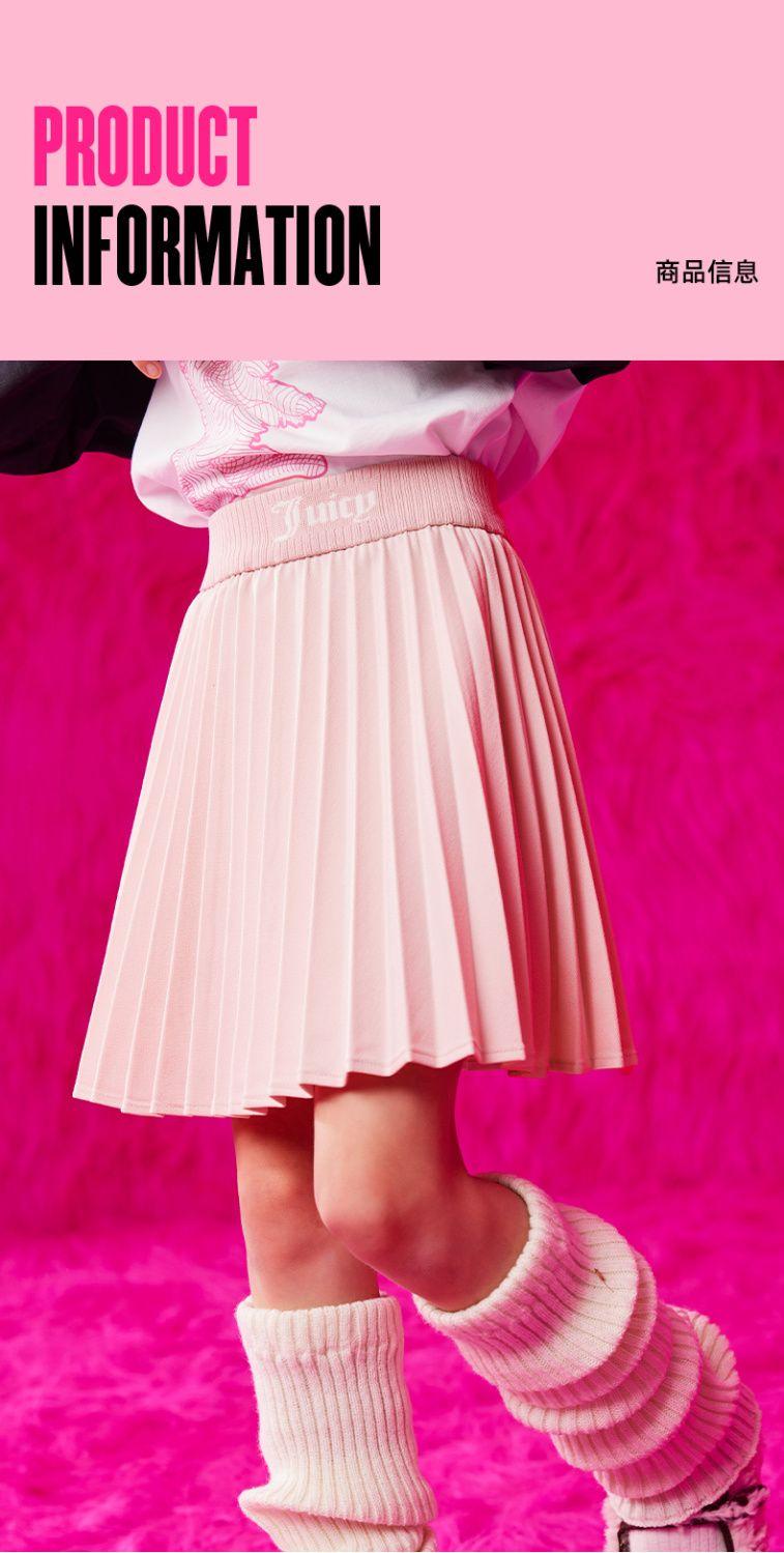 Product Introduction of 2025 Juicy Couture Kids Orange Children's Sports Pleated Skirt Stylish Half Skirt for Older Kids Parent-Child Outfit 4