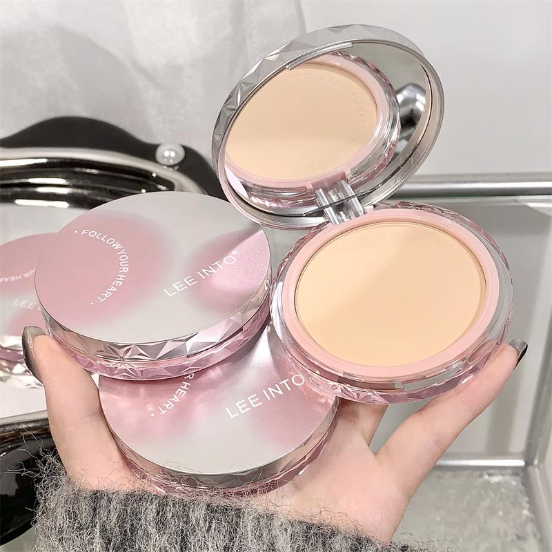 Phấn Phủ Mặt Chống Thấm Nước, LEEINTO, Kiểm Soát Dầu, Lâu Trôi, Trang Điểm Kín, Phấn Phủ Hoàn Hảo, Sửa Đổi Màu Da, Kem Kem Nền Xỉn Màu, Kem Nền Làm Trắng, Phấn Phủ Dạng Nén Làm Sáng, Có Gương, Để Trang Điểm Mặt