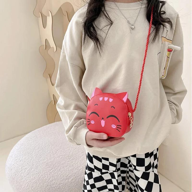 Product Introduction of New cartoon fashion children's bag Cute cat leisure crossbody kindergarten baby coin purse Cartoon sweet small bag children hand 18
