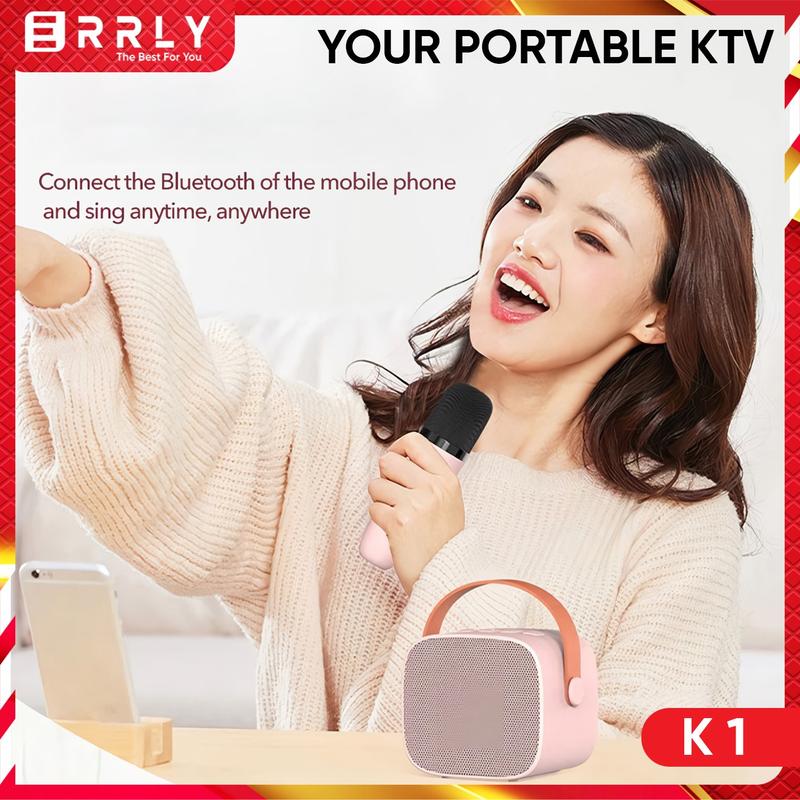 Karaoke Speaker Bluetooth Wireless ERRLY K1 Set MINI Speaker Karaoke Microphone 2Mic / 1mic All In One 6